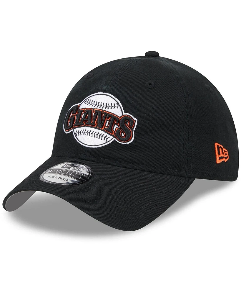 Youth Boys and Girls New Era Black San Francisco Giants 2024 Batting Practice 9TWENTY Adjustable Hat