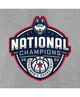 Men's Fanatics Gray UConn Huskies 2023 Ncaa Basketball National Champions Logo T-shirt