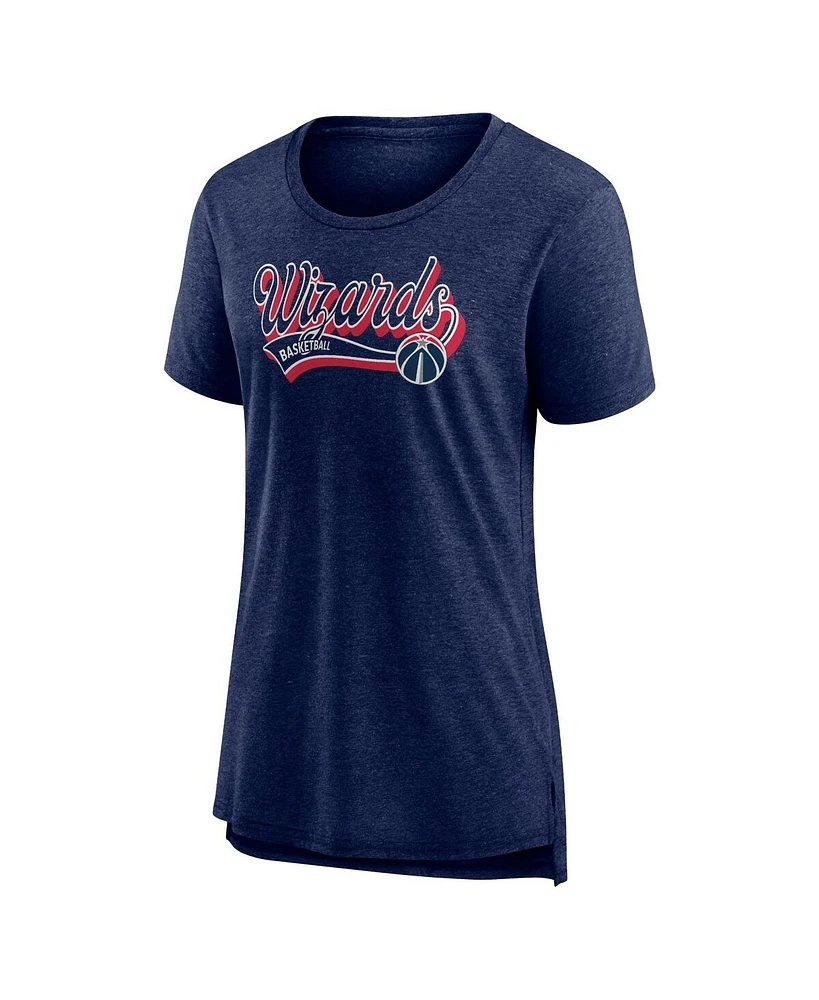 Women's Fanatics Heather Navy Washington Wizards League Leader Tri-Blend T-shirt