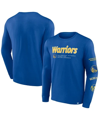 Men's Fanatics Royal Golden State Warriors Baseline Long Sleeve T-shirt