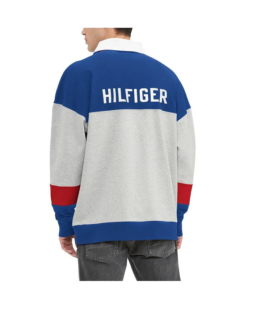 Men's Tommy Hilfiger Royal Buffalo Bills Connor Oversized Rugby Long Sleeve Polo Shirt