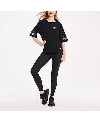 Women's Dkny Sport Black Pittsburgh Penguins Diana Tri-Blend Oversized T-shirt