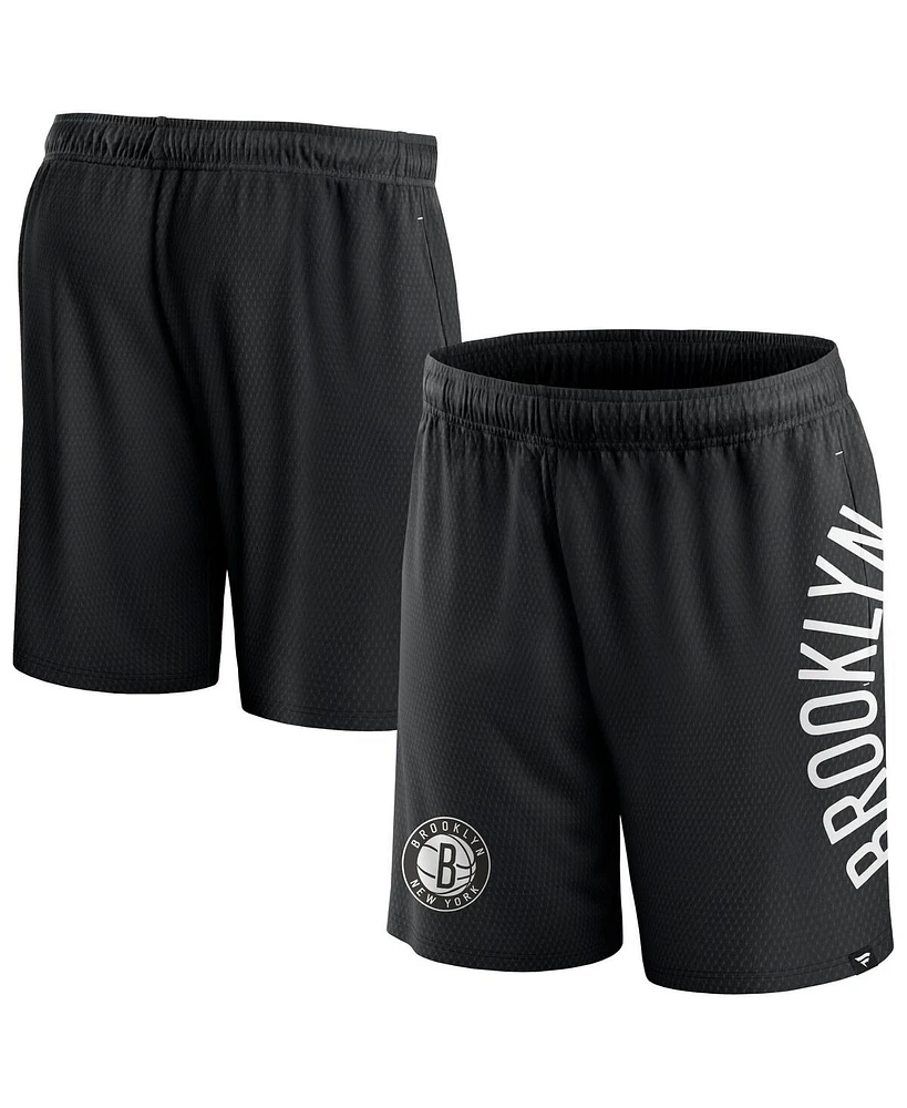 Men's Fanatics Black Brooklyn Nets Post Up Mesh Shorts