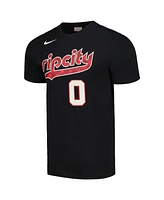 Men's Nike Damian Lillard Black Portland Trail Blazers 2023/24 City Edition Name and Number T-shirt