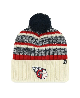 Men's '47 Brand Natural Cleveland Guardians Tavern Cuffed Knit Hat with Pom