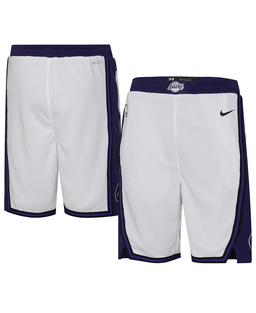 Big Boys and Girls Jordan White Los Angeles Lakers 2022/23 City Edition Swingman Shorts