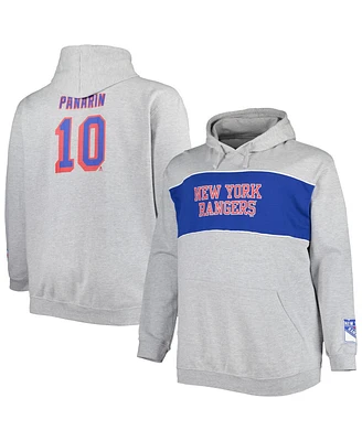 Men's Artemi Panarin Heather Gray New York Rangers Big and Tall Player Pullover Hoodie