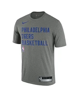 Men's Nike Heather Gray Philadelphia 76ers 2023/24 Sideline Legend Performance Practice T-shirt