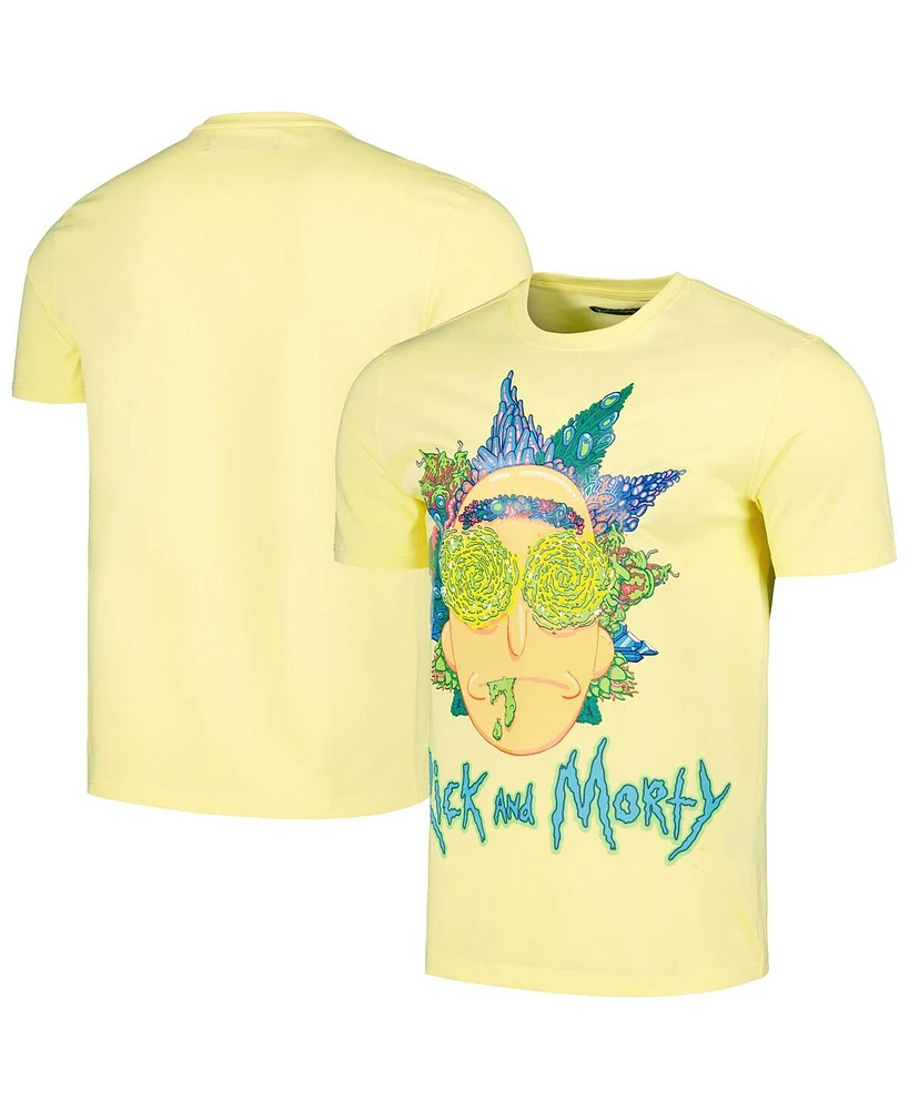 Men's Freeze Max Yellow Rick And Morty Graphic T-shirt