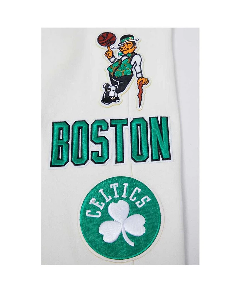 Men's Pro Standard Cream Boston Celtics Retro Classic Fleece Sweatpants