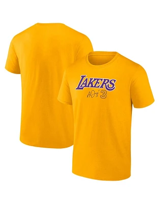 Men's Fanatics Anthony Davis Gold Los Angeles Lakers Name and Number T-shirt
