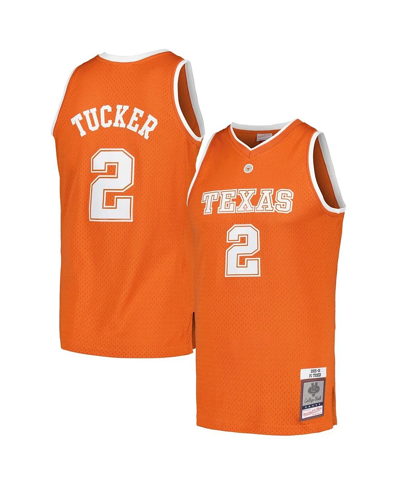 Men's Mitchell & Ness Pj Tucker Texas Orange Distressed Longhorns 2005/06 College Vault Player Swingman Jersey