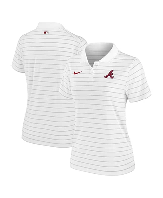 Women's Nike White Atlanta Braves Authentic Collection Victory Performance Polo Shirt