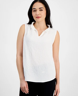 Ak Anne Klein Petite V-Neck Sleeveless Top