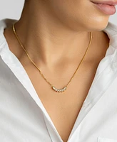 Adornia 14K Gold-Plated Crystal Curved Bar Necklace