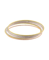 Adornia 14K Gold-Plated Tri-Color Skinny 7-Piece Bangle Set