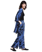 Anne Klein Women's Printed Wide-Leg Pull-On Pants