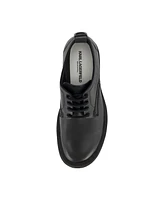 Karl Lagerfeld Paris Men's White Label Leather Plain Toe Derby On Lug Sole Shoes