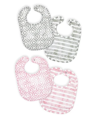 Tendertyme Baby Girls Muslin Bibs, Pack of 4