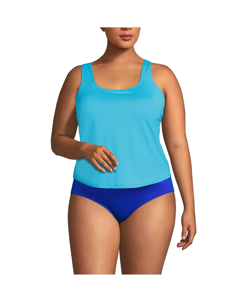 Lands' End Plus Scoop Neck One Piece Fauxkini Swimsuit