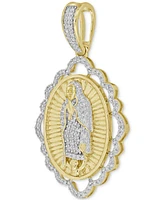 Men's Diamond Our Lady of Guadalupe Scalloped Medallion Pendant (1/5 ct. t.w.) in 10k Gold