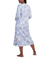 Miss Elaine Women's Quilted Floral 3/4-Sleeve Robe