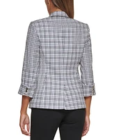 Dkny Petite Plaid One-Button Blazer