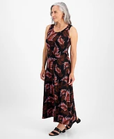 Style & Co Petite Palm Perfection Knit Maxi Dress, Created for Macy's