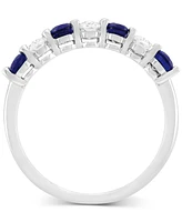 Swiss Blue Topaz (1/3 ct. t.w.) & Lab-Grown White Sapphire (1/3 ct. t.w.) Seven Stone Ring (Also in Additional Gemstones)