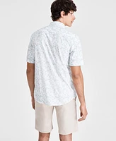 Alfani Men's Dot Print Short Sleeve Button Front Performance Shirt, Created for Macy's