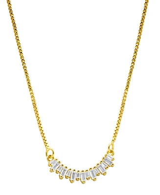 Adornia 14K Gold-Plated Crystal Curved Bar Necklace
