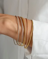 Adornia 14K Gold-Plated Tri-Color Skinny 7-Piece Bangle Set