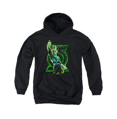 Green Lantern Boys Youth Fully Charged Pull Over Hoodie / Hooded Sweatshirt