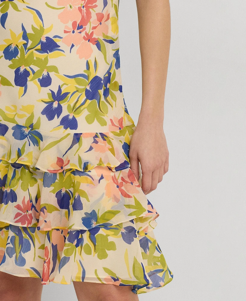 Lauren Ralph Women's Floral Georgette Drop-Waist Dress