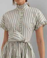 Lauren Ralph Lauren Women's Striped Cotton Broadcloth Shirtdress