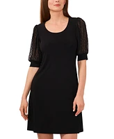 Msk Women's Contrast-Sleeve Jersey Shift Dress