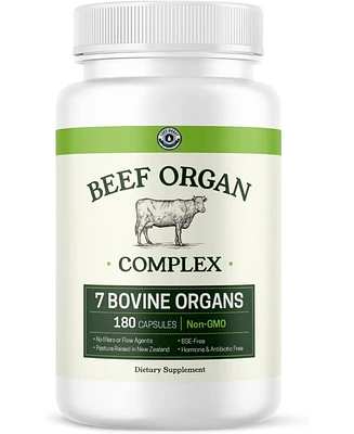 Lcp Grass fed Beef Organs Supplement Complex, 7 Beef Organs From New Zealand - Liver, Heart, Pancreas, Kidney, Lung, Spleen, and Bone Marrow