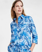 Jones New York Women's 3/4-Sleeve Printed Shirt