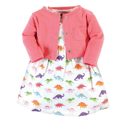 Hudson Baby Baby Girls Hudson Cotton Dress and Cardigan Set