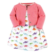 Hudson Baby Baby Girls Hudson Cotton Dress and Cardigan Set