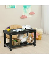 Slickblue Kids Solid Multifunctional Wood Activity Play Table