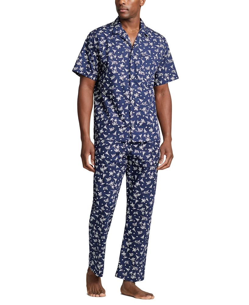 Polo Ralph Lauren Men's Cotton Notched-Collar Pajama Shirt