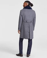 Tayion Men Classic-Fit Double-Breasted Grey Overcoat