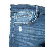 Lazer Men's Skinny-Fit Five-Pocket Patch Jeans