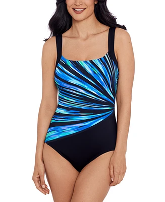 Swim Solutions Women's Bust Illusion One-Piece Swimsuit, Created for Macy's