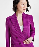 Tahari Asl Women's Double-Breasted Pinstripe Blazer