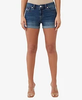 True Religion Women's Jennie Flap Rolled Denim Shorts