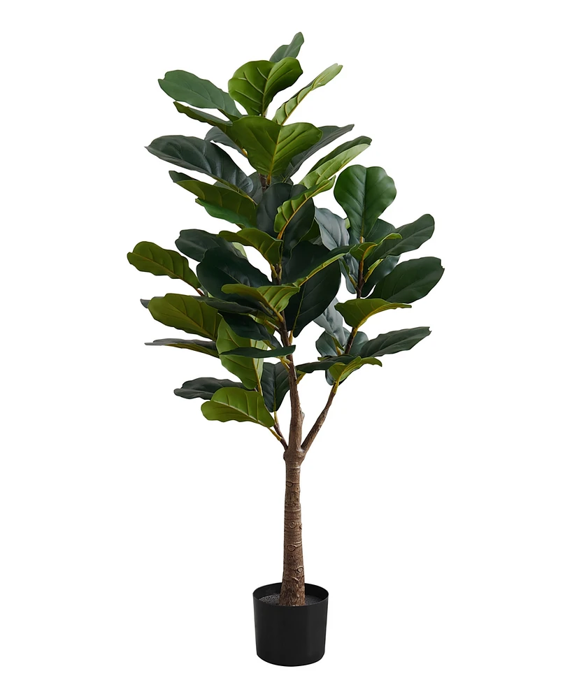 Monarch Specialties 47" Indoor Artificial Floor Fiddle Tree with Black Pot