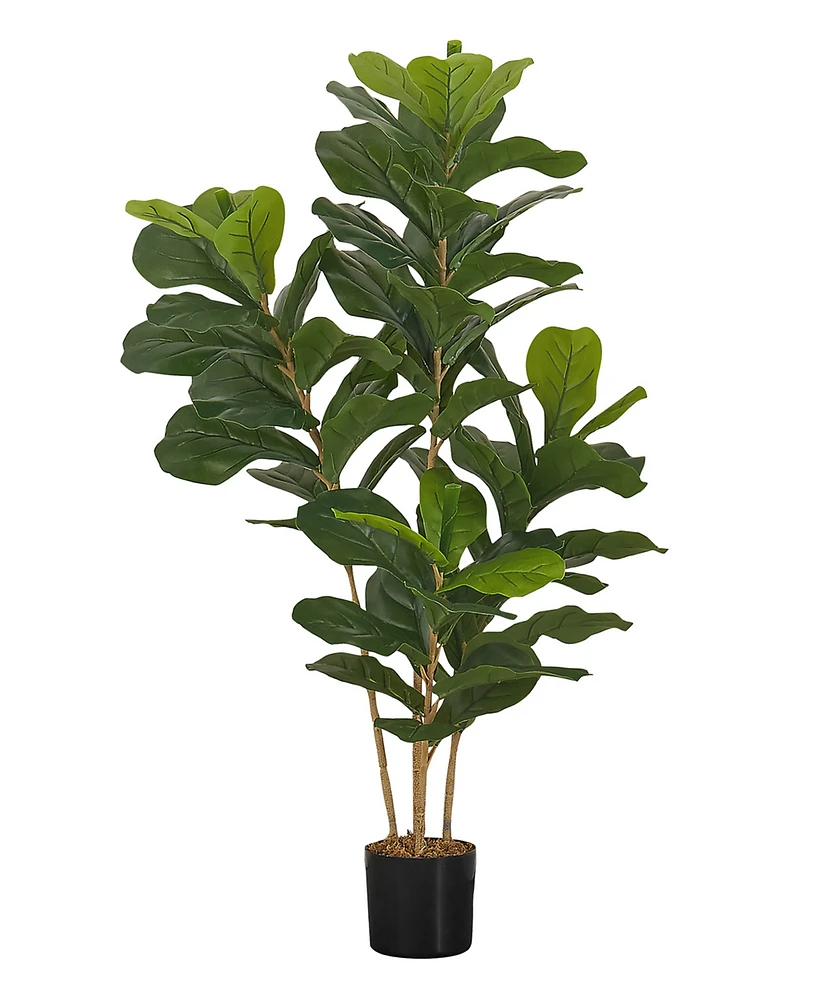 Monarch Specialties 41" Indoor Artificial Floor Fiddle Tree with Black Pot