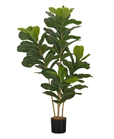 Monarch Specialties 41" Indoor Artificial Floor Fiddle Tree with Black Pot